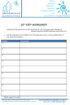 10th Step Worksheet