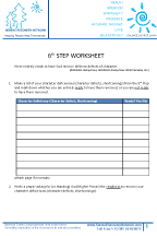 6th Step Worksheet