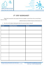 9th Step Worksheet